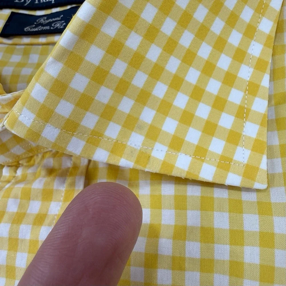 VTG 90's Polo Ralph Lauren Regent Custom Shirt Men's 16-33 Yellow Gingham Check